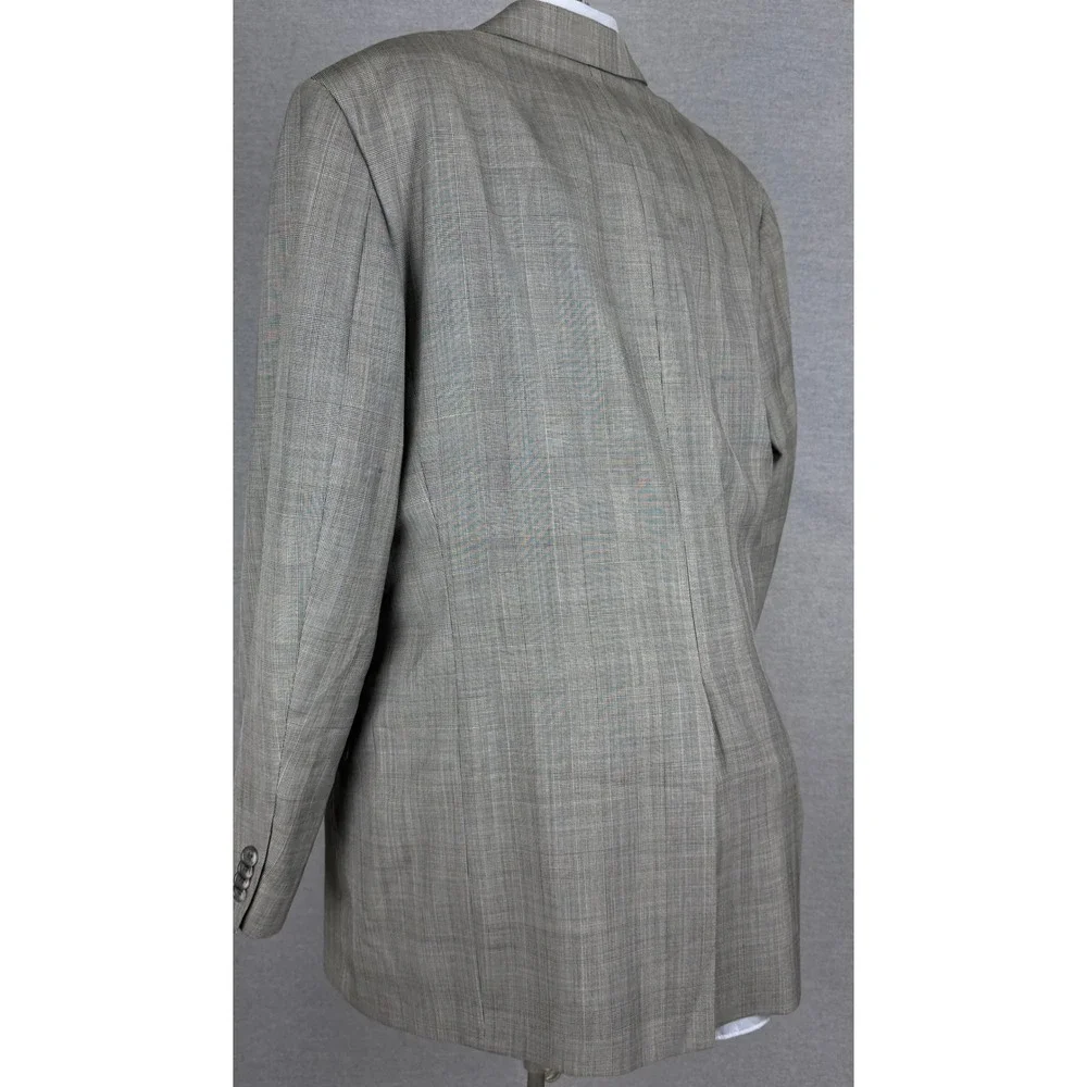 Burberry London Mens 43R Wool Glen Plaid Blazer Sport Coat Grey 2 Button USA